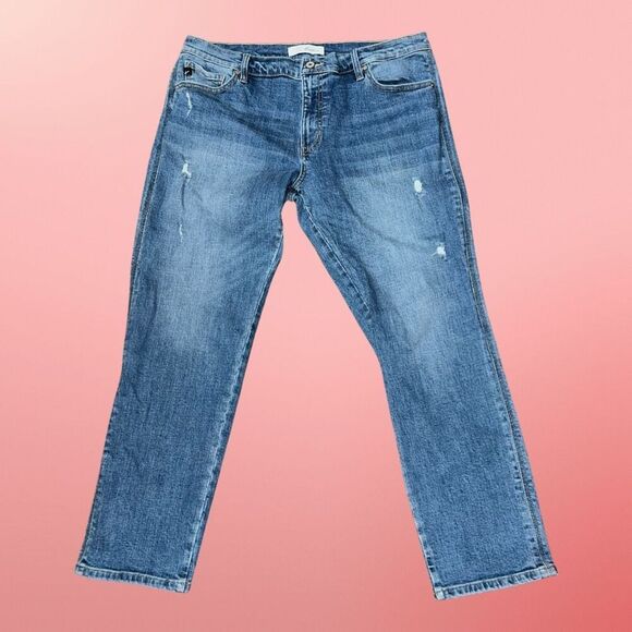 Plus Size KanCan Distressed Straight Leg Jeans Size 15  36x30 #130 - Picture 1 of 5